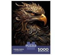 1000 Piece Jigsaw Puzzle for Adults Black And Gold Eagle Puzzles for Adults Relaxing Games Pattern Assembly for Is Ideal As A Gift 38x26cm/1000pcs
