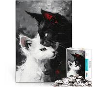 1000 Piece Jigsaw Puzzle for Adults Black and White Cats Learning Educational Toys Family Games 50x75cm Home Art Decor for and Age 14