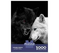 1000 Piece Jigsaw Puzzle for Adults Black And White Wolves Love Adult Jigsaw Puzzle Toy Wall Decor Precision Cutting Unique Gifts for Birthday And Christmas 70x50cm/1000pcs
