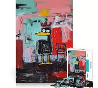 1000 Piece Jigsaw Puzzle for Adults Black Duck with Crown Clean Edge Game, Logic Skill Play, Idle Play Game, Xmas Art Display (50x75cm)