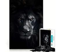 1000 Piece Jigsaw Puzzle for Adults Black Lion Angry King Clean Edge Game, Logic Skill Play, Idle Play Game, Xmas Art Display (50x75cm)
