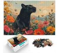 1000 Piece Jigsaw Puzzle for Adults, Black Panther Botanical | For classic jigsaw enjoyment, this adult jigsaw puzzle with 1000 pieces offers a classic activity for adults.