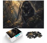 1000 Piece Jigsaw Puzzle for Adults, Black Panther in a Forest | For a festive gift with screen-free appeal, this 1000-piece jigsaw puzzle for adults fits long December evenings.