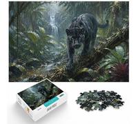 1000 Piece Jigsaw Puzzle for Adults, Black Panther in a Lush Jungle | For the festive season, this adult jigsaw puzzle with 1000 pieces offers adults a patient challenge for colder days.