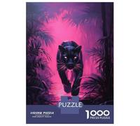 1000 Piece Jigsaw Puzzle for Adults Black Panther in Neon Jungle Puzzles for Adults Toy Wall Decor Presents for Women Difficult And Challenge 70x50cm/1000pcs