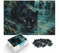 1000 Piece Jigsaw Puzzle for Adults, Black Panther Swimming in Water | For a classic tabletop challenge, this adult jigsaw puzzle with 1000 pieces suits calm, screen-free leisure.