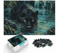 1000 Piece Jigsaw Puzzle for Adults, Black Panther Swimming in Water | For longer indoor activities, this 1000-piece jigsaw puzzle for adults offers 1000 pieces for a longer challenge.
