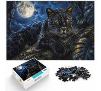 1000 Piece Jigsaw Puzzle for Adults, Black Panther with Gold Accents | For quiet Christmas days, this adult jigsaw puzzle with 1000 pieces offers a screen-free activity for the Christmas break.