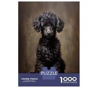 1000 Piece Jigsaw Puzzle for Adults Black Poodle Portrait Jigsaw for Adults Relaxing Games Stress Reliever Birthday And Unique Gifts 52x38cm/1000pcs