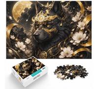 1000 Piece Jigsaw Puzzle for Adults, Black Rottweiler Dog with Gold Accents | For adults who enjoy longer puzzle sessions: Adult jigsaw puzzle with 1000 pieces suits patient puzzle fans.