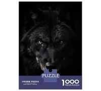 1000 Piece Jigsaw Puzzle for Adults Black Wolf Powerful Animal Teenager Puzzles Relaxing Games Enhance Memory Unique Gifts for Birthday And Christmas 70x50cm/1000pcs