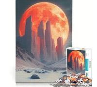 1000 Piece Jigsaw Puzzle for Adults Blood Moon Over Snowy Landscape, Practical Game, Stress Reliever, Deal As Gifts for The Whole Family 38x26cm