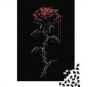 1000-Piece Jigsaw Puzzle for Adults, Blood Rose with Chain, 70x50cm/1000pcs, Shared Puzzle Activity, Quiet Home Time And Friends And Family
