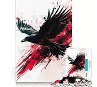 1000 Piece Jigsaw Puzzle for Adults Bloodstained Flight - Black Raven Clean Edge Game, Logic Skill Play, Idle Play Game, Xmas Art Display (38x26cm)