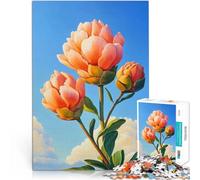 1000 Piece Jigsaw Puzzle for Adults Bloom in Peach Peonies Familienspiel für und Einzigartige Wohndekoration und Geschenke52x38cm