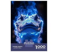 1000 Piece Jigsaw Puzzle for Adults Blue Alligator with Smoke Jigsaws for Adults Family Game Analysis And Logic Difficult And Challenge 38x26cm/1000pcs