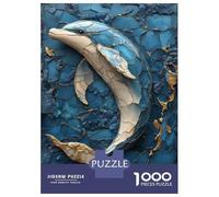 1000 Piece Jigsaw Puzzle for Adults Blue And Gold Dolphin Art Puzzles for Adults Toy Wall Decor Presents for Women Difficult And Challenge 70x50cm/1000pcs