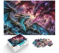 1000 Piece Jigsaw Puzzle for Adults, Blue Dragon Red Dragon Battle | For holiday downtime at home: Adult jigsaw puzzle with 1000 pieces works well for shared time during the holidays.