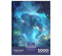 1000 Piece Jigsaw Puzzle for Adults Blue Elephant in Forest Puzzles for Adults Relaxing Games Pattern Assembly for Is Ideal As A Gift 70x50cm/1000pcs