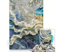 1000 Piece Jigsaw Puzzle for Adults Blue Marble of Jellyfish, Practical Game, Stress Reliever, Deal As Gifts for The Whole Family 38x26cm