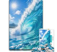 1000 Piece Jigsaw Puzzle for Adults, Blue Ocean Wave Tropical Island | For free days in December: Adult jigsaw puzzle with 1000 pieces provides a calm activity between seasonal celebrations.