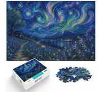 1000 Piece Jigsaw Puzzle for Adults, Bluebells and Aurora Painting | For relaxed after-work puzzle time, this adult jigsaw puzzle with 1000 pieces fits quiet evenings and weekends.