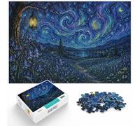 1000 Piece Jigsaw Puzzle for Adults, Bluebells and Aurora Painting | For the Christmas break, this adult jigsaw puzzle with 1000 pieces offers a longer activity for the holidays.