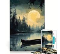 1000 Piece Jigsaw Puzzle for Adults Boat In The Night Clean Edge Game, Logic Skill Play, Idle Play Game, Xmas Art Display (50x75cm)