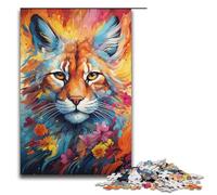1000 Piece Jigsaw Puzzle for Adults Bobcat's Colorful Psychedelic Puzzle GamePerfect Decoration for Teens Age 14 Years Up 1000 PCS(38x26cm)