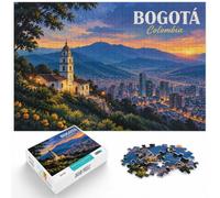 1000 Piece Jigsaw Puzzle for Adults, Bogotá Colombia Cityscape at Night_001 | For quiet Christmas days: Adult jigsaw puzzle with 1000 pieces; for a gift that can be enjoyed well beyond the holidays.