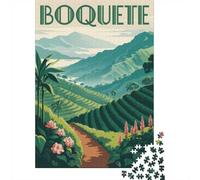 1000-Piece Jigsaw Puzzle for Adults, Boquiette Coffee Plantation Landscape, 38x26cm/1000pcs, Relaxing Home Activity And Family Time at Home