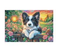1000 Piece Jigsaw Puzzle for Adults Border Collie Christmas Snowy 75x50cm Retirement Gift for Elderly Great for Brain Health Memory Training Leisure Time Activity Gift