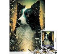 1000 Piece Jigsaw Puzzle for Adults Border Collie Dog 1000 Piece Jigsaw Educational Game Gifts for Women Men Suitable for Couples (38x26cm)