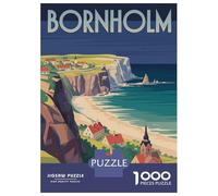 1000 Piece Jigsaw Puzzle for Adults, Bornholm Travel Artwork, Relaxing Puzzle Experience, Seasonal Gift Choice, Premium Thick Cardboard, 38x26cm/1000pcs
