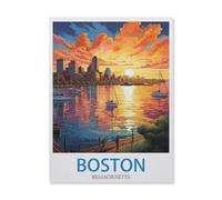 1000 Piece Jigsaw Puzzle for Adults，Boston Massachusetts，Paper Puzzle - for Adults Teens Educational Toys Gifts（26x38cm）-EG40