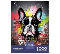 1000 Piece Jigsaw Puzzle for Adults Boston Terrier Graffiti Puzzles for Adults Fun Games Precision Cutting Difficult And Challenge 70x50cm/1000pcs