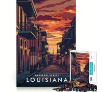 1000 Piece Jigsaw Puzzle for Adults Bourbon Street Louisiana Tight Cut Fun Mind Game Gift Relax Fun Time Birthday Game Gift (38x52cm)
