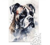 1000 Piece Jigsaw Puzzle for Adults, Boxer Dog Inked Elegance