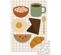 1000-Piece Jigsaw Puzzle for Adults, Breakfast Still Life Illustration, 38x26cm/1000pcs, Relaxing Winter Hobby, Quiet Evening Leisure And Time at Home