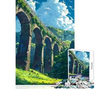 1000 Piece Jigsaw Puzzle for Adults Bridge Train Landscape Home Decoration Toys Funny Gift Hands-on Game Decompressing Intellectual Size 38x26cm