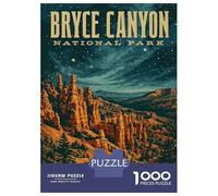 1000 Piece Jigsaw Puzzle for Adults, Bryce Canyon National Park Vintage Artwork, Creative Leisure Activity, Winter Indoor Entertainment, Precision Cut Pieces, 38x26cm/1000pcs