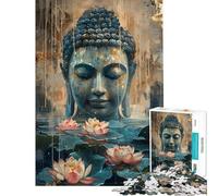 1000 Piece Jigsaw Puzzle for Adults Buddha And Lotus Flowers Puzzles for Adults Brain Teaser Game Precision Cutting for Is Ideal As A Gifts (Size 50x75cm)