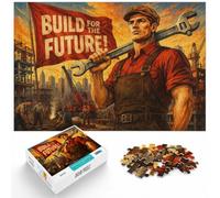 1000 Piece Jigsaw Puzzle for Adults, Build for the Future Propaganda | For quiet Christmas days: Adult jigsaw puzzle with 1000 pieces; for puzzle lovers who enjoy a longer seasonal challenge.