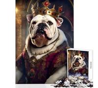 1000 Piece Jigsaw Puzzle for Adults Bulldog Baroque Home Decoration Toys Funny Gift Hands-on Game Decompressing Intellectual Size 50x75cm