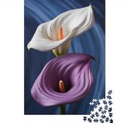 1000 Piece Jigsaw Puzzle for Adults Calla Lily Flowers - White & Purple Adult Puzzles Toy Wall Decor Staycation Kill Time Birthday And Unique Gifts 52x38cm/1000pcs