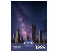 1000 Piece Jigsaw Puzzle for Adults, Callanish Stones Under Milky Way Artwork, Indoor Entertainment, Holiday Family Game, Pieces, 38x26cm/1000pcs