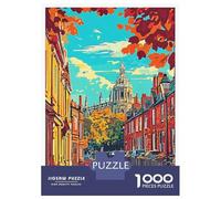 1000 Piece Jigsaw Puzzle for Adults, Cambridge Cityscape Artwork, Creative Leisure Activity, Winter Indoor Entertainment, Precision Cut Pieces, 52x38cm/1000pcs