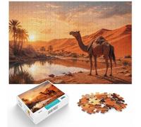 1000 Piece Jigsaw Puzzle for Adults, Camel in Desert Oasis Reflection | For the festive season, this adult jigsaw puzzle with 1000 pieces fits relaxed evenings through December.