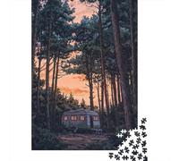 1000 Piece Jigsaw Puzzle for Adults, Camper Van Forest, 70x50cm/1000pcs, Winter Indoor Activity, Quiet Evening Leisure And Time at Home