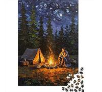 1000 Piece Jigsaw Puzzle for Adults, Campfire Under The Stars, 52x38cm/1000pcs, Puzzle Lover Present, Family Activity And Couples And Families